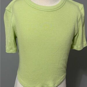 lululemon athletica Lime Green Hold Tight Crop T-Shirt Top